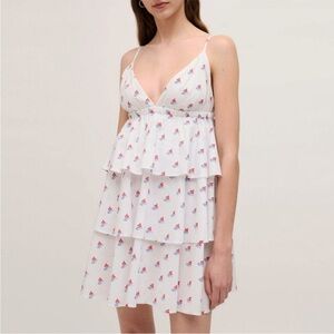 NWT Hill House Gigi Dress in White Sailboat Size Large, 100% Cotton